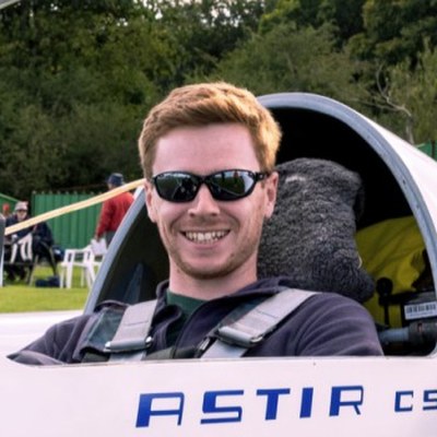 Marty in the cockpit of an Astir glider